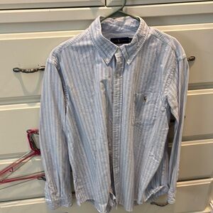 Polo by Ralph Lauren Men's Blue Striped Shirt